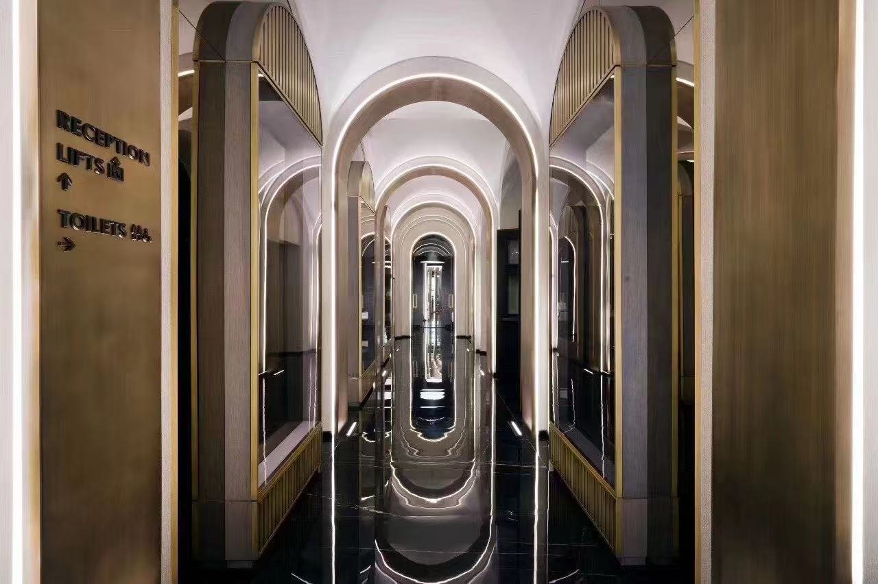 Decorative metal wall panel installation by NEXTOP in an Australian hotel interior