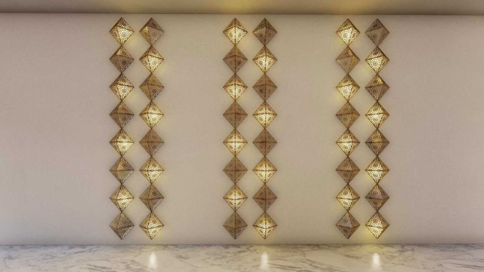 Large-scale metal wall decoration by NEXTOP for commercial interior