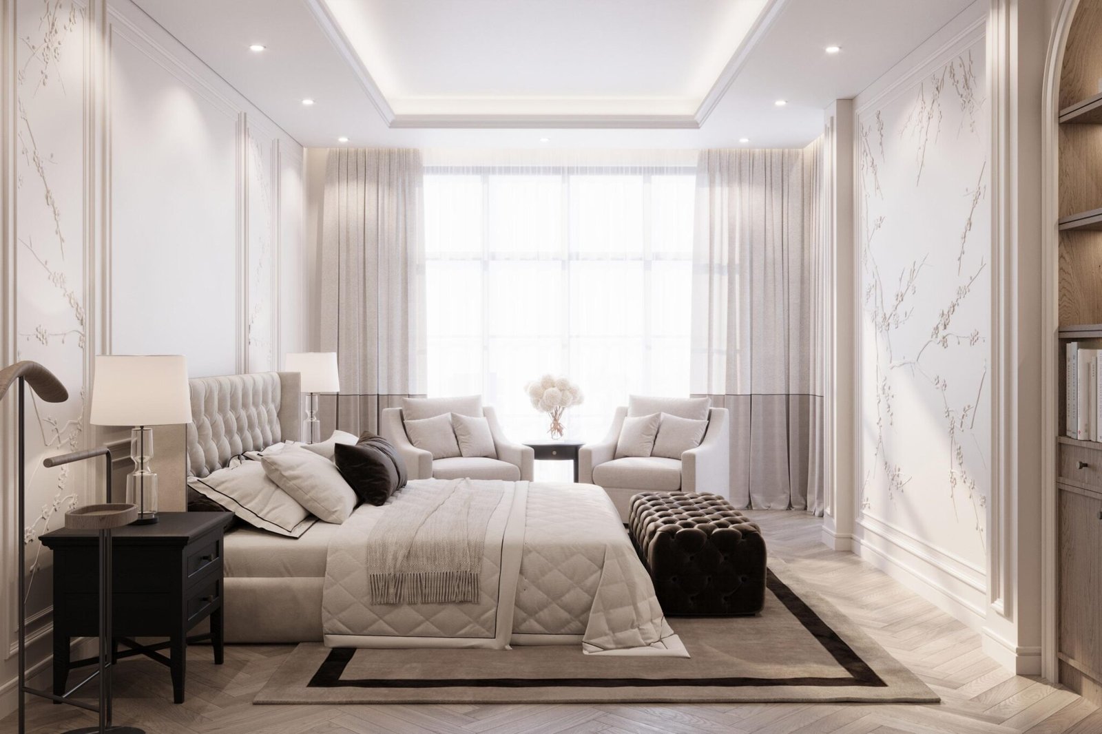 Custom bedroom furniture set by NEXTOP in a villa in the Middle East