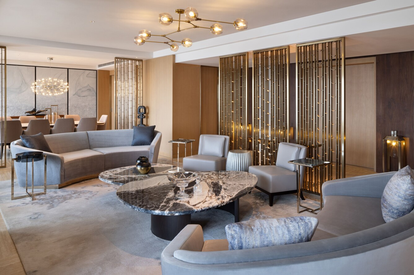 Modern living and dining room furniture by NEXTOP in a Southeast Asia hotel suite