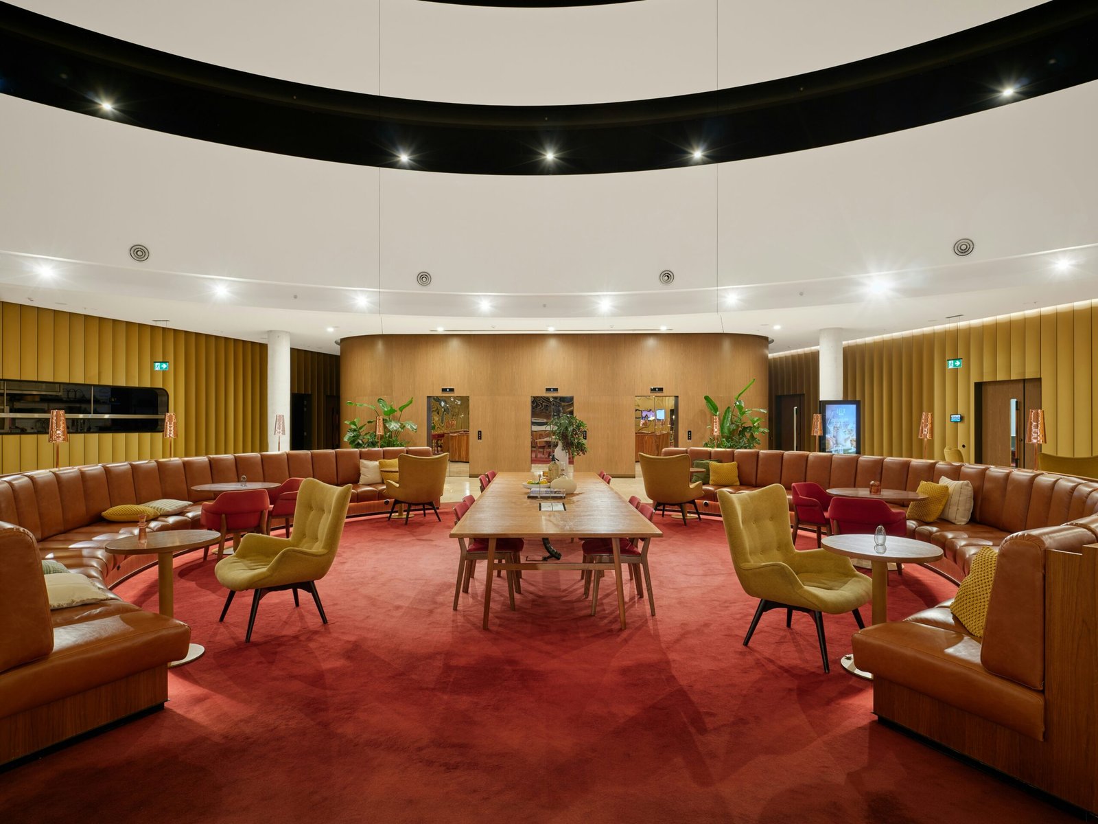 Custom lounge seating and bar furniture by NEXTOP in a hotel setting